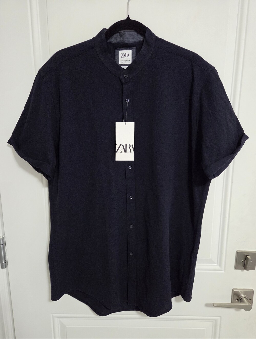 NWT - Zara Men's Mandarin Collar Slim Fit Polo Tee -Made In Portugal-M,L,XXL